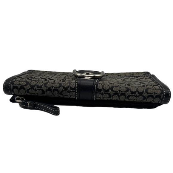 Vintage COACH y2k Soho Black and Gray Signature Canvas Wallet - Picture 4 of 10